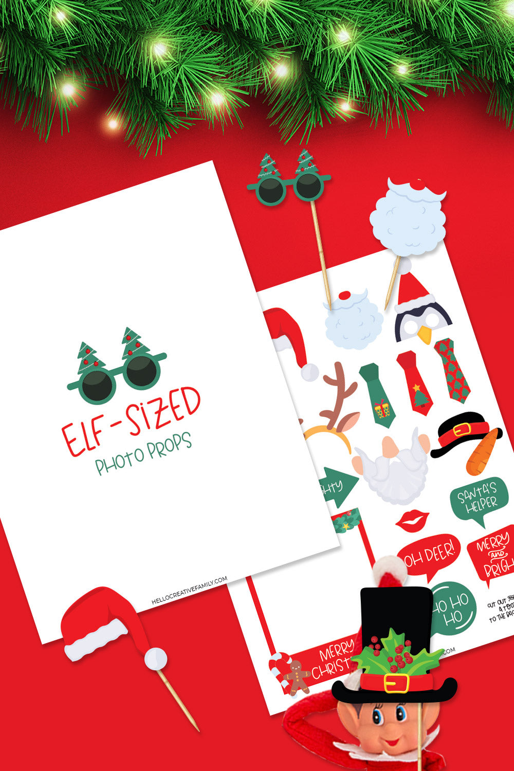 Elf on the Shelf-Sized Photo Props Printable