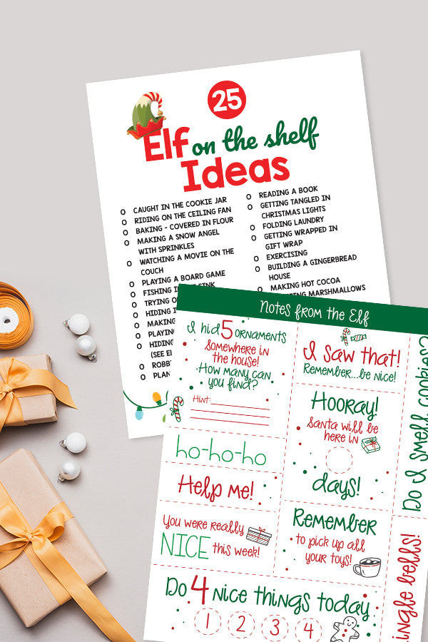 Elf On the Shelf Ideas & Notes Printable