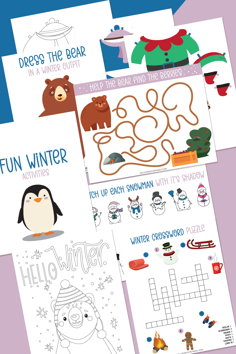 Winter Activities For Kids Activity Bundle Printable