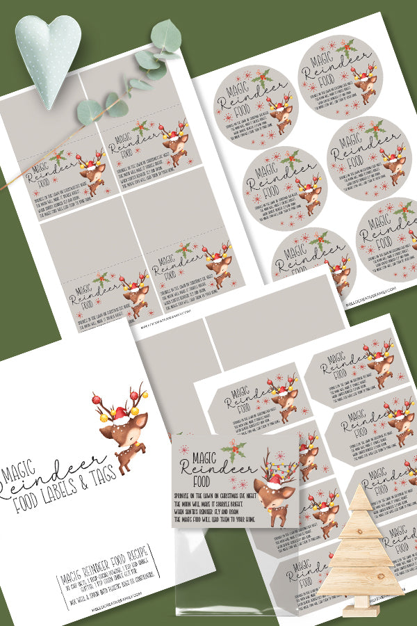 Magic Reindeer Food Tag and Labels Printables