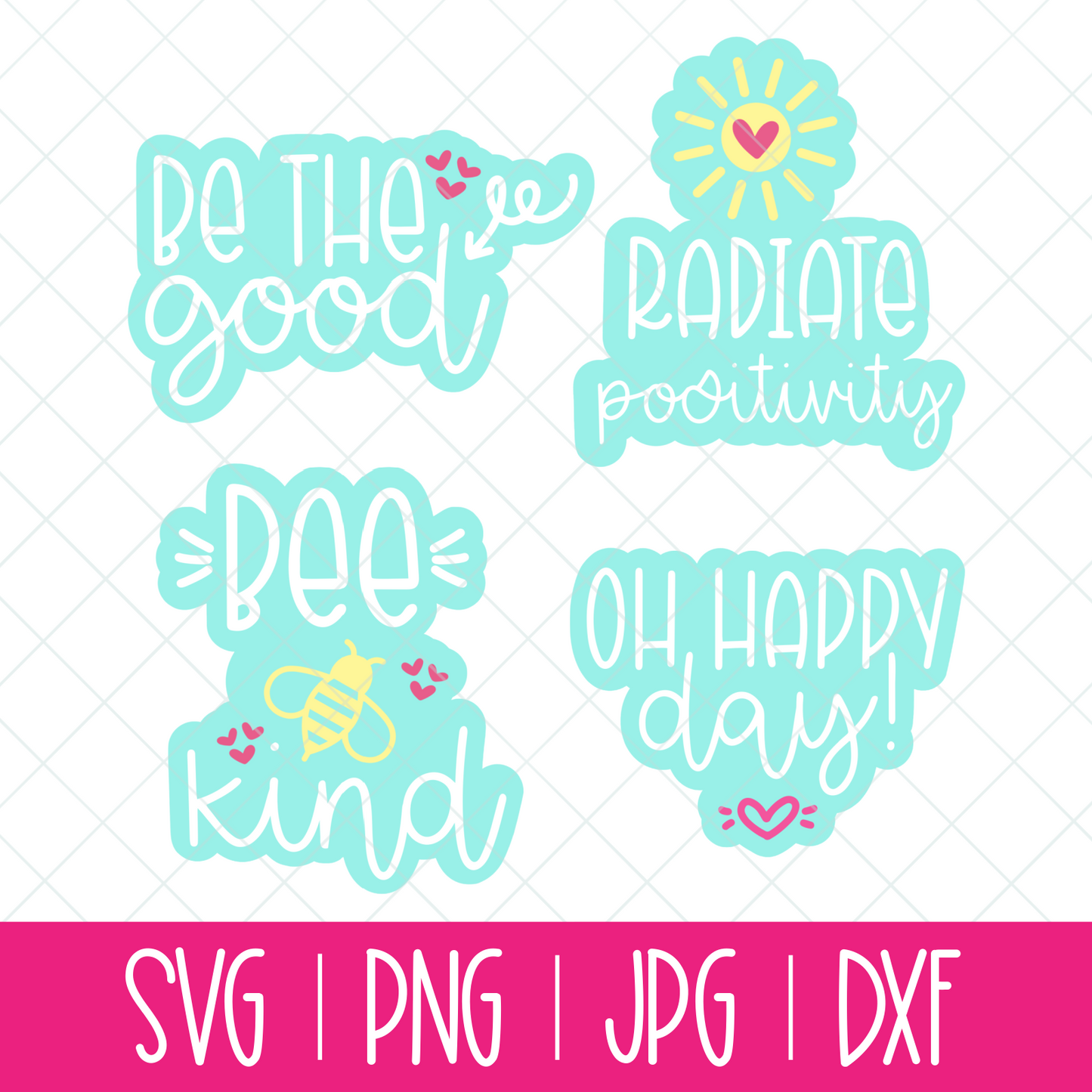 Positivity Bundle- SVG, Sticker and Sublimation Set