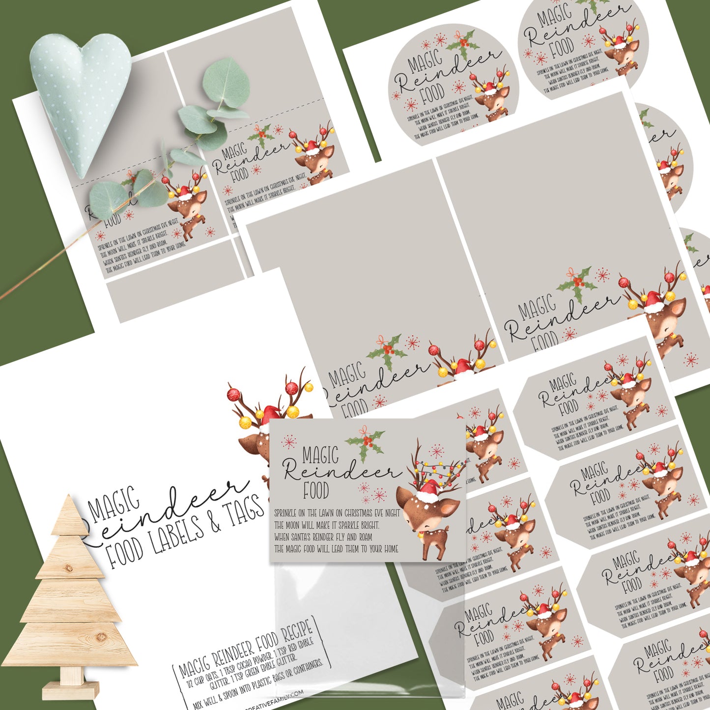 Magic Reindeer Food Tag and Labels Printables