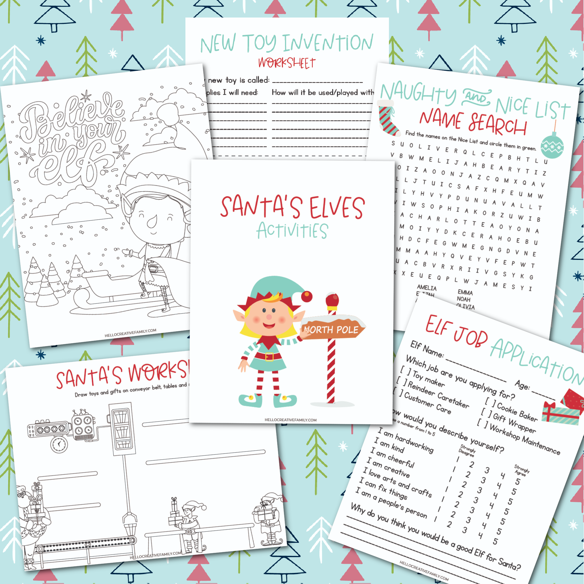 Santa's Elves Activities Bundle Printable – Hello Creative Family